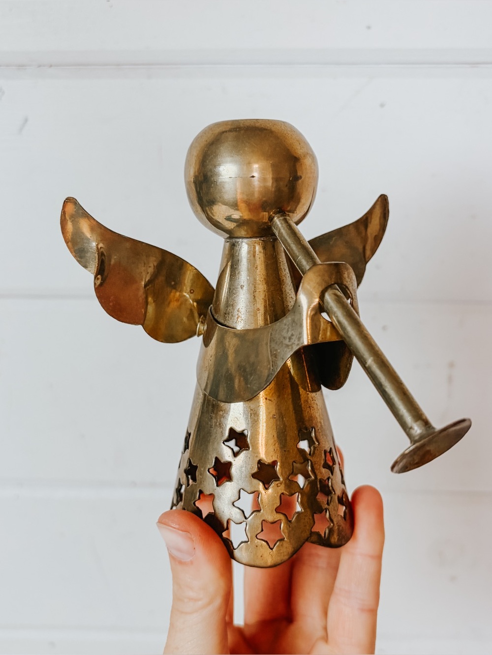 Vintage Brass Angel Candlestick Holder | Vintage Christmas